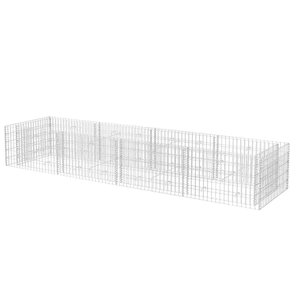 Gabion Raised Bed Garden Planter Border Box 360x90x50cm Welded Mesh Galvanised Steel Silver