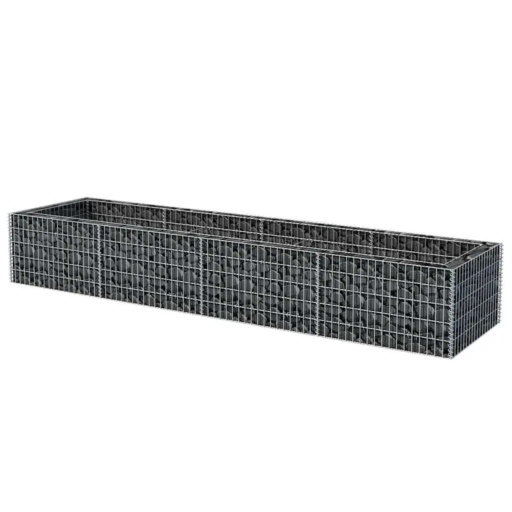Gabion Raised Bed Garden Planter Border Box 360x90x50cm Welded Mesh Galvanised Steel Silver