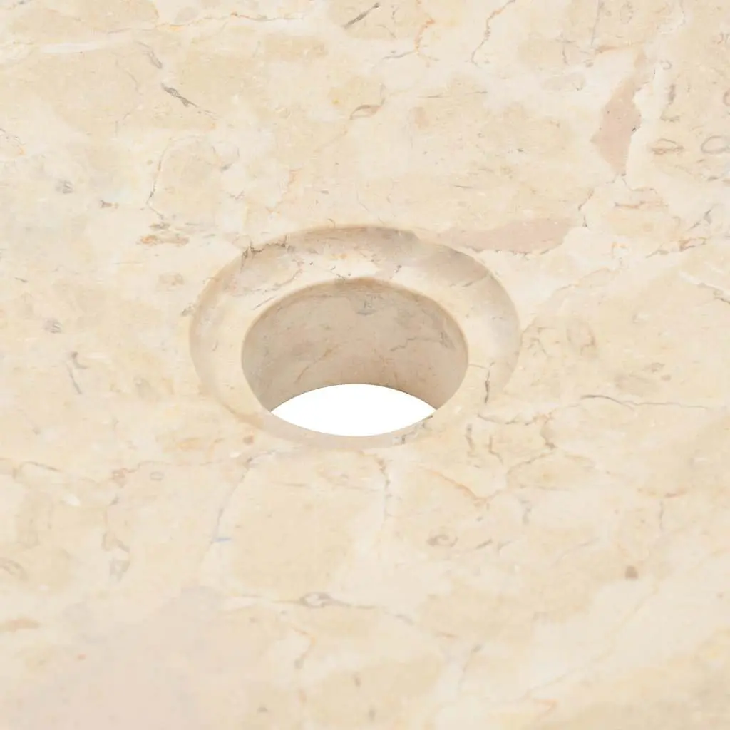 Bathroom Basin Sink 40x12 cm Cream Rectangular Handmade Natural River Stone