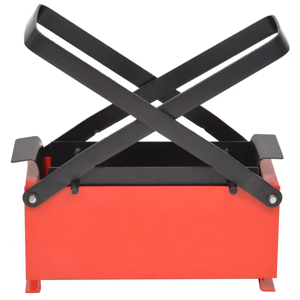Paper Log Briquette Maker Manual Press Steel Frame Converts Waste Paper into Fuel Black Red
