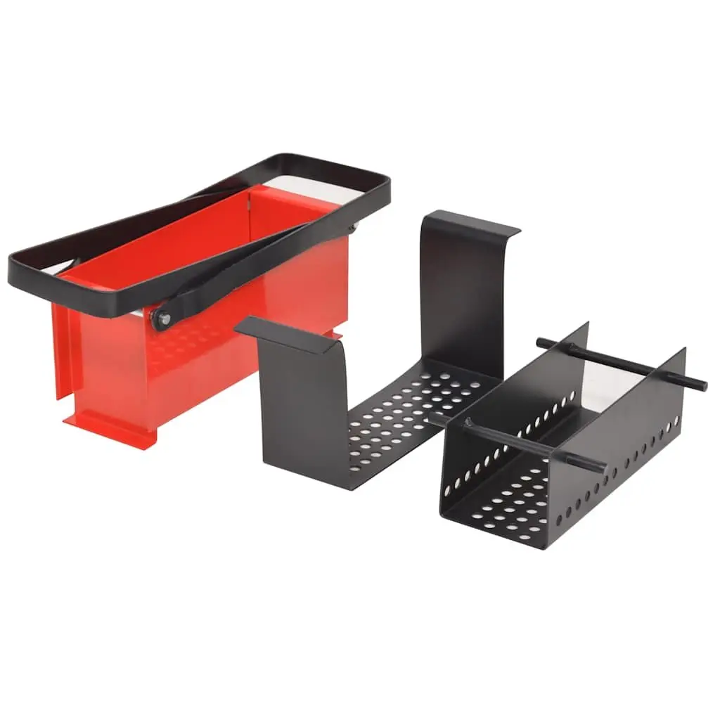 Paper Log Briquette Maker Manual Press Steel Frame Converts Waste Paper into Fuel Black Red