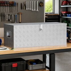 Aluminium Box Silver Storage Tool Transport Camping Compact Lightweight Locking