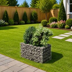 Stylish Silver Gabion Raised Bed for Your Garden