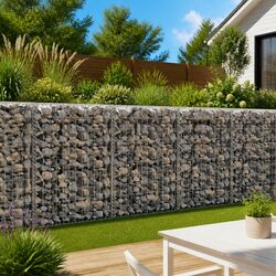 Enhance Your Landscape with Gabion Wall Silver Steel 600x30x100cm
