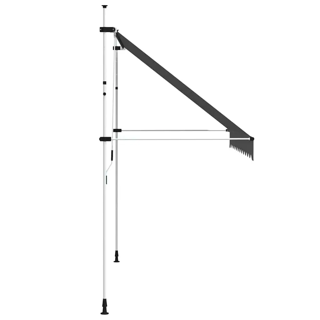 Manual Retractable Awning 300 cm Water and UV Resistant Polyester Canopy Anthracite