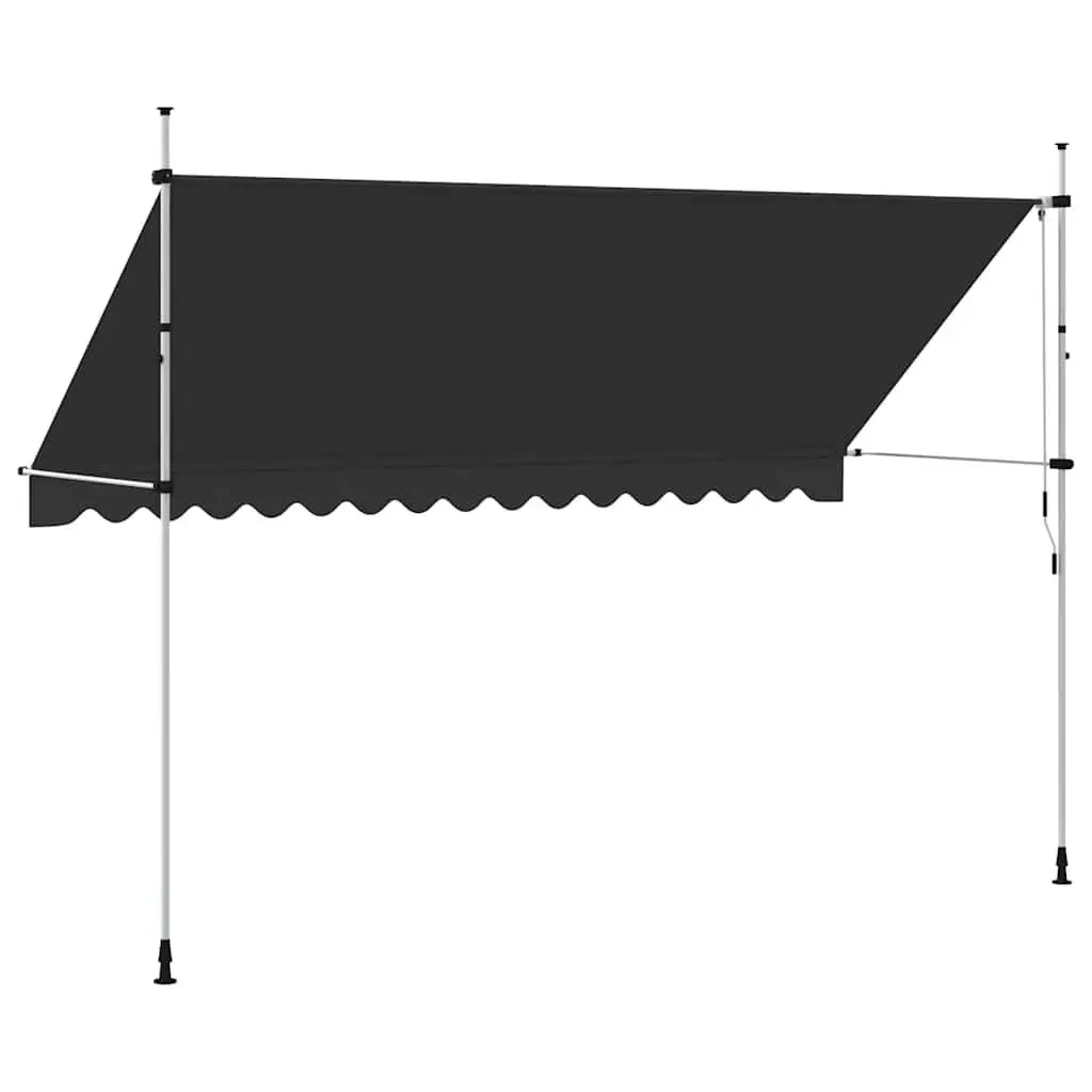 Manual Retractable Awning 400cm Water and Dirt Repellent Canopy UV and Weather Resistant Steel Frame