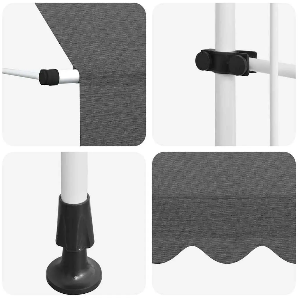 Manual Retractable Awning 400cm Water and Dirt Repellent Canopy UV and Weather Resistant Steel Frame