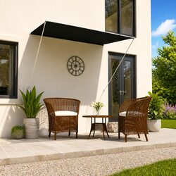 Retractable Awning 200x150cm Anthracite Window Balcony Terrace Garden Shade