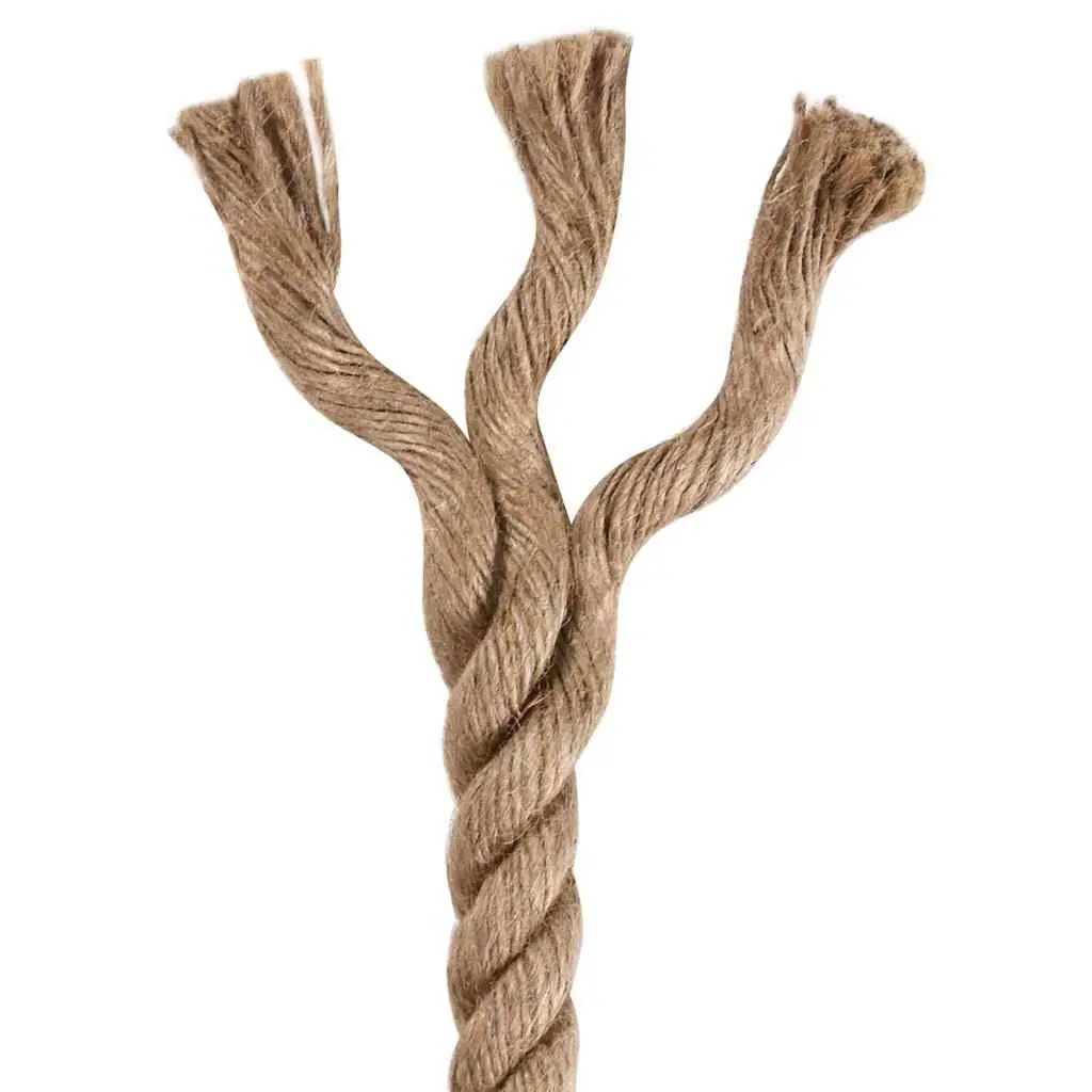 Jute Rope 20mm 100m Natural Construction Tear and Abrasion Resistant Soft Texture Suitable for Garden and Household Use