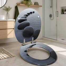 Enhance Your Bathroom with the Grey Stones Soft Close Toilet Seat