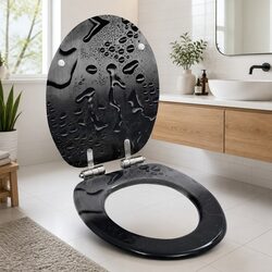 Stylish Grey Toilet Seat with Soft Close Feature