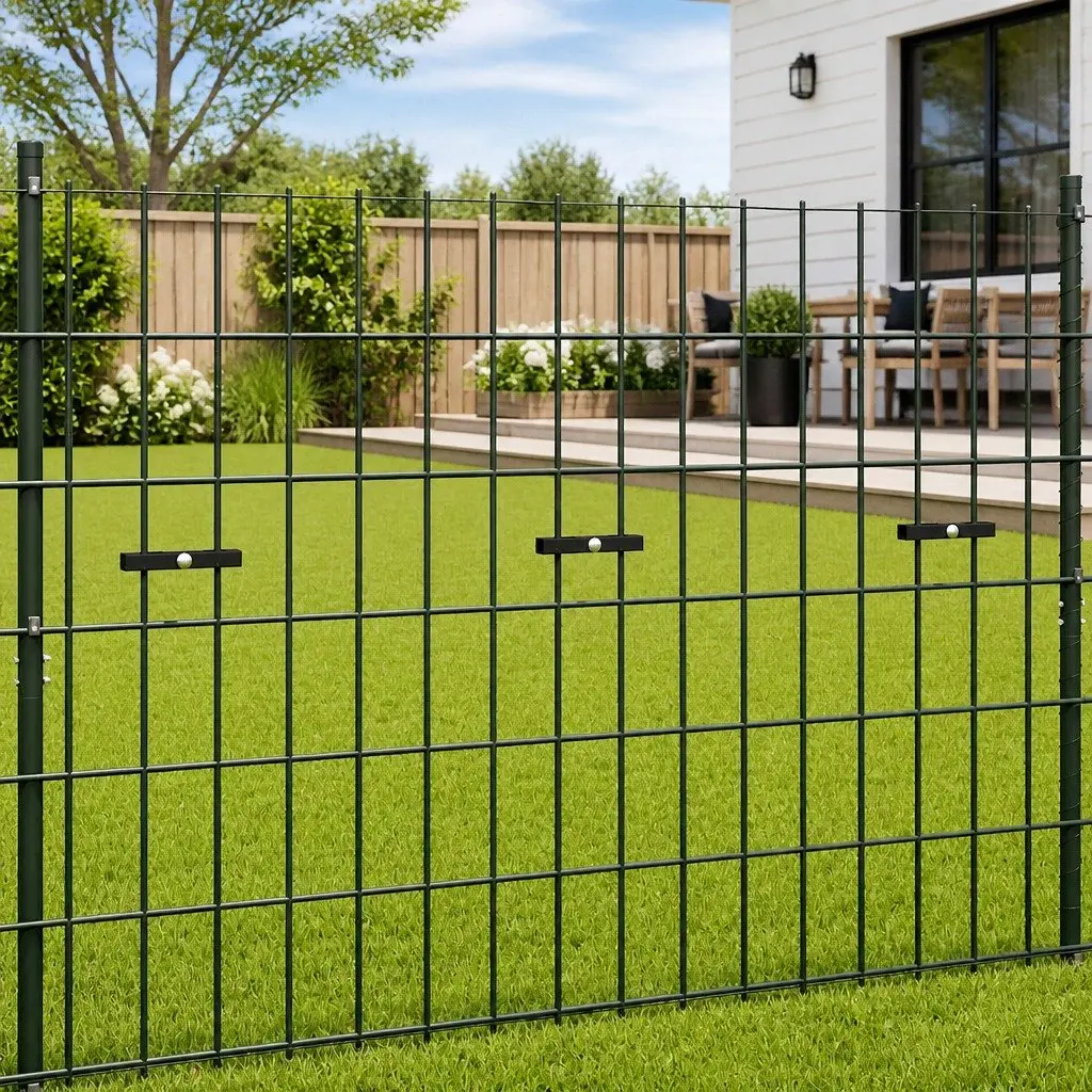 Garden Fence U Mat Connector 10 Sets Galvanized Steel Durable Outdoor Installation