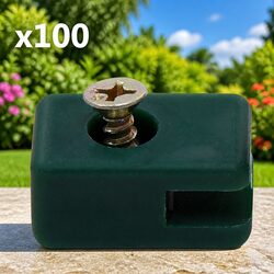 Enhance Your Garden with Green Fence Tension Wire Holders - 100 Sets