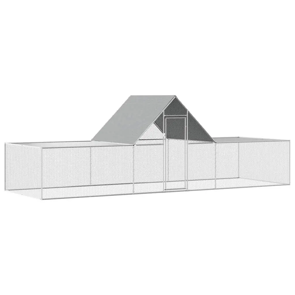 Chicken Coop 6x2x2m Galvanised Steel Water Resistant Roof Lockable Door