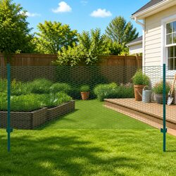 Wire Mesh Fence Panel with Posts Steel 25x1m Garden Yard Farm Fencing Green