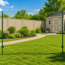 Wire Mesh Fence Roll 25x2m Steel Posts Garden Backyard Poultry Farm Fencing