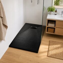 Shower Base Tray 90x90cm Black Low Profile Bathroom Fixture Modern Design