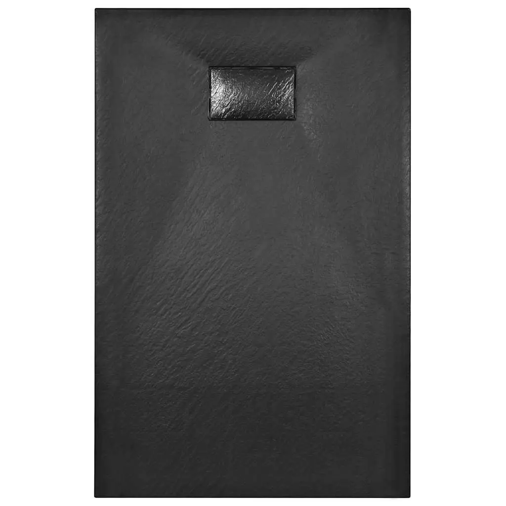 Shower Base Tray 100x80 cm Black Low Profile Skid Resistant