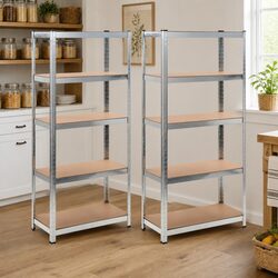 Functional Brown Storage Shelves - Versatile Heavy Duty Rack