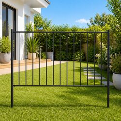 Enhance Your Garden Space with a Black Steel Fence Panel 1.7x1m