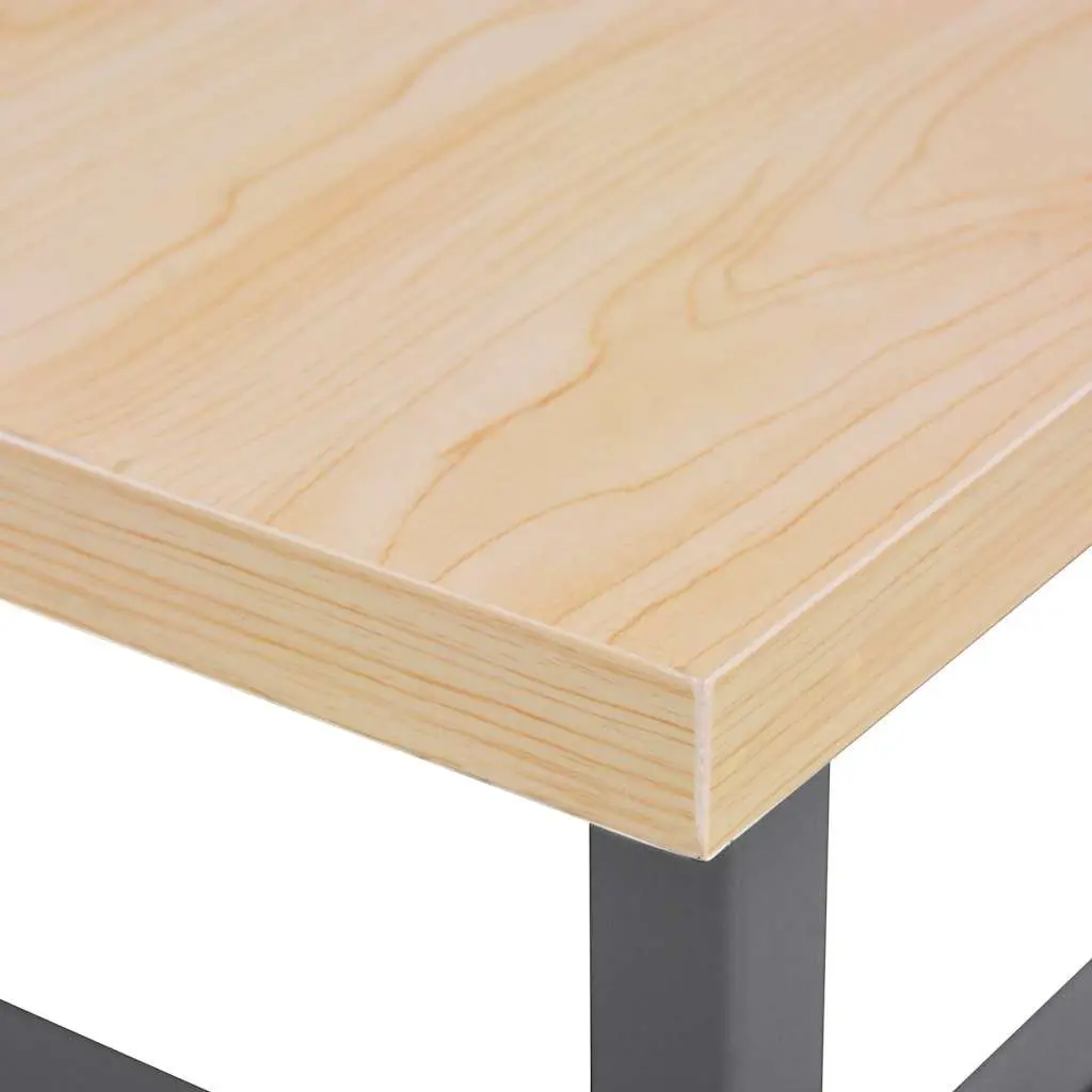 Heavy-Duty Workbench 120x60x85cm Grey Steel Storage with Height-Adjustable Feet
