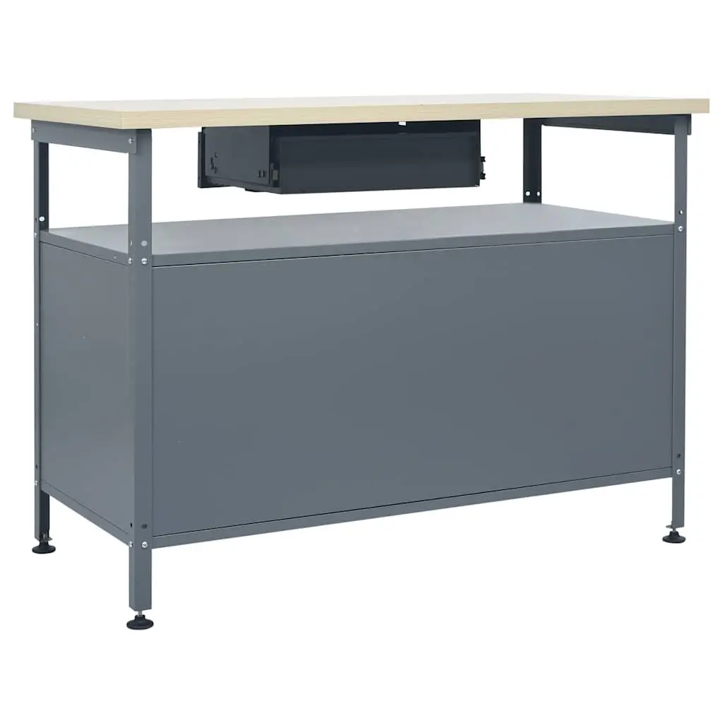 Heavy Duty Workbench 120x60x85cm with Storage Cabinets and Lockable Doors