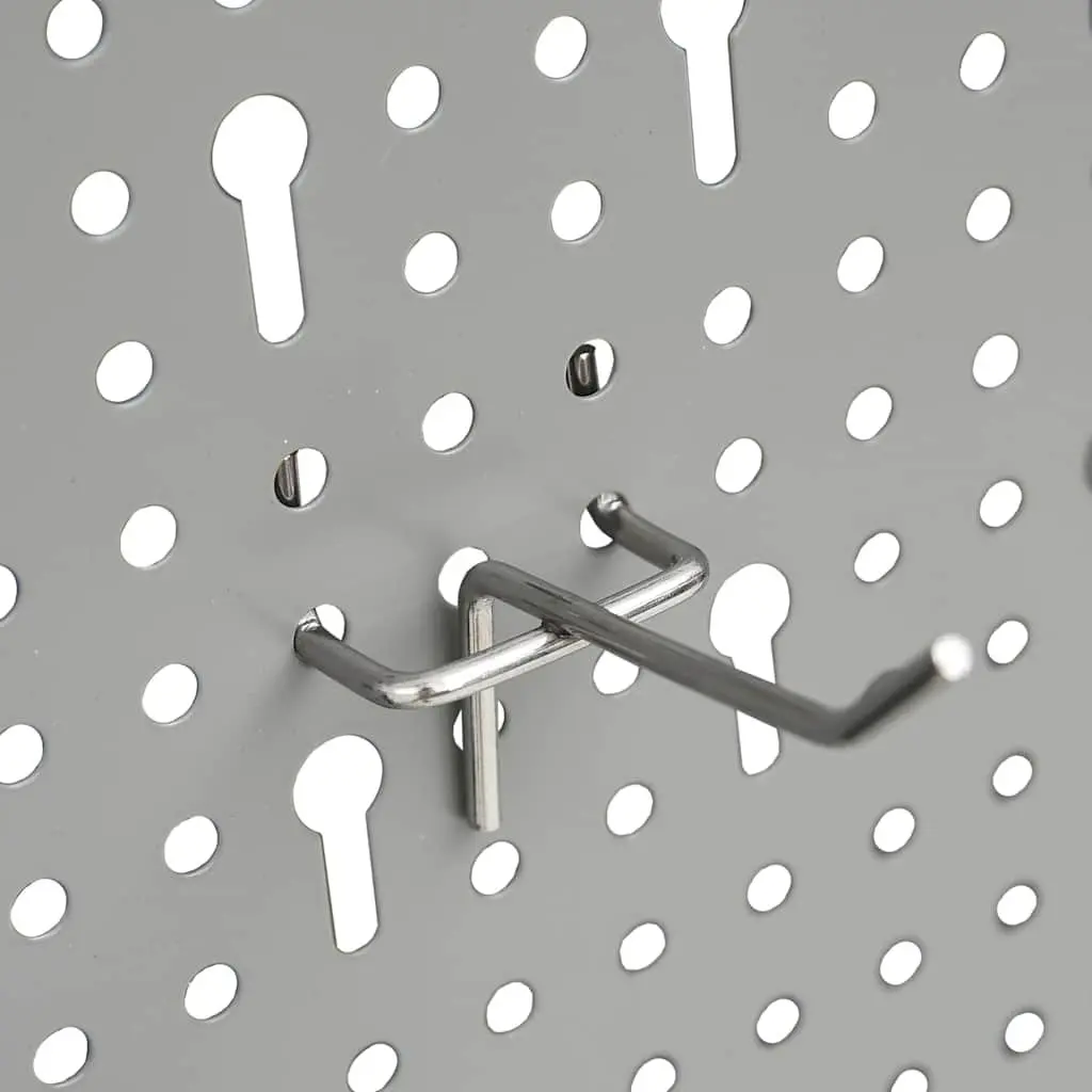 Wall-mounted Peg Boards 40x58 cm Steel Tool Storage Organisation Grey 4 Piece