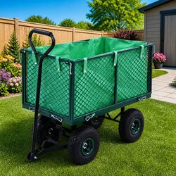 Garden Hand Trolley 350kg Load Capacity Heavy Duty Steel Cart Green
