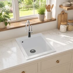 Sleek Overmount Sink with Integrated Drainer