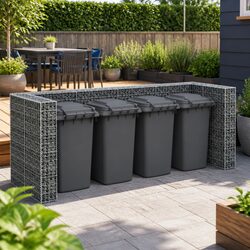 Enhance Your Garden with a Gabion Wall Garbage Bin Enclosure