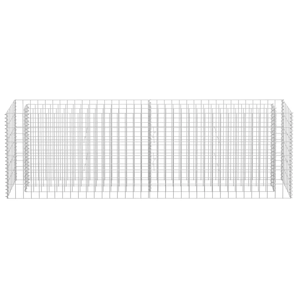 Gabion Raised Garden Bed 180x30x60cm Galvanised Steel Silver Planter Border