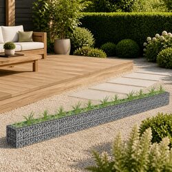 Stylish Gabion Raised Bed for Your Garden or Patio 450x30x30cm