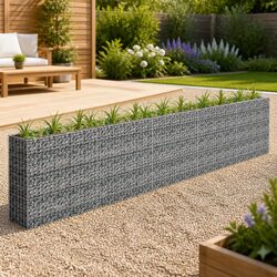 Elevate Your Garden with a Galvanised Steel Gabion Raised Bed 450x30x90cm