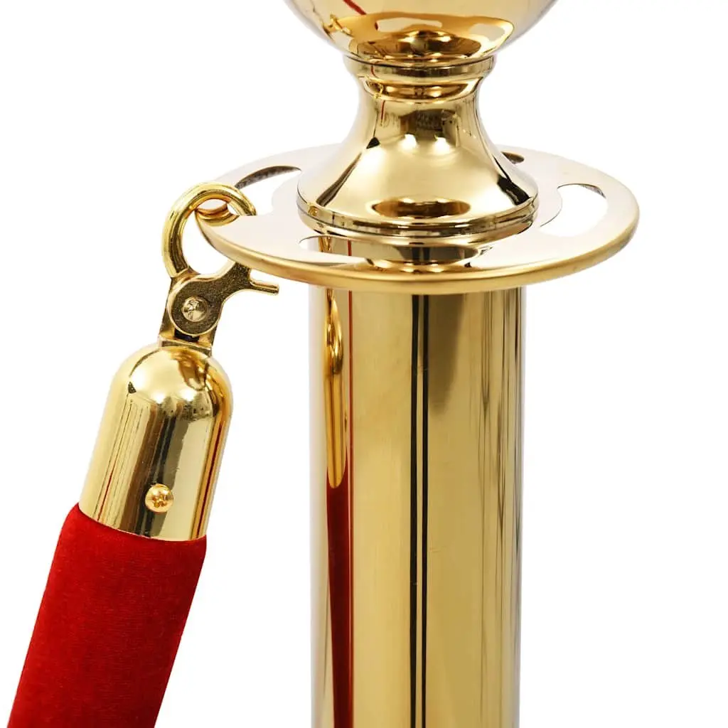 Stainless Steel Gold 3 Piece Stanchion Set Crowd Control