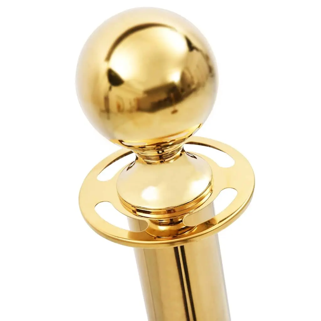 Stainless Steel Gold 3 Piece Stanchion Set Crowd Control