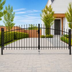 Enhance Your Garden with a Stylish Black Double Door Gate 400x174.5cm