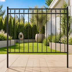 Elevate Your Outdoor Space with a 1.7x1m Black Fence Panel