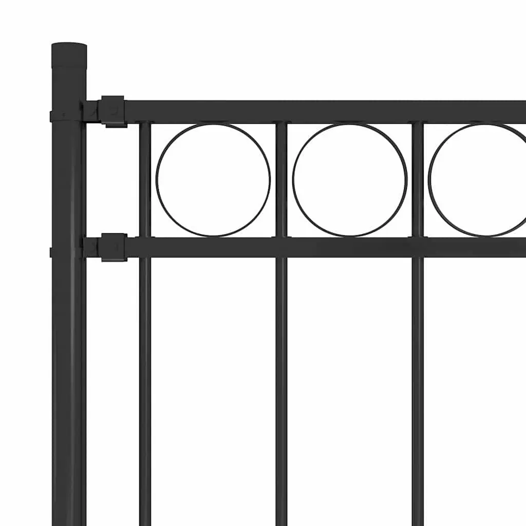 Garden Fence Panel 1.81 x 1.2 m Steel Security Black Powder-Coated