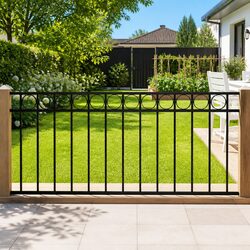 Enhance Your Outdoor Space with a 1.7x1m Black Steel Fence