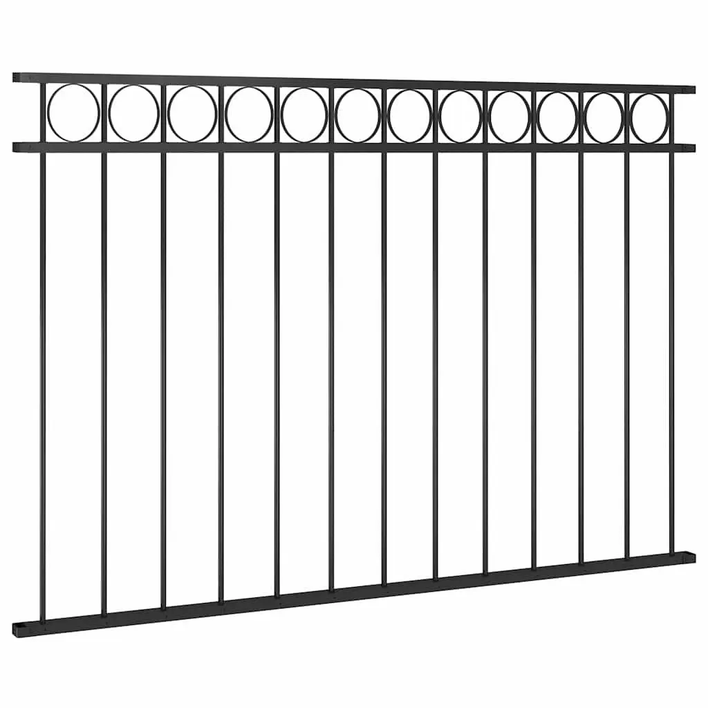 Steel Fence Panel Garden Patio Partition Black 1.7x1m Weather Resistant Durable