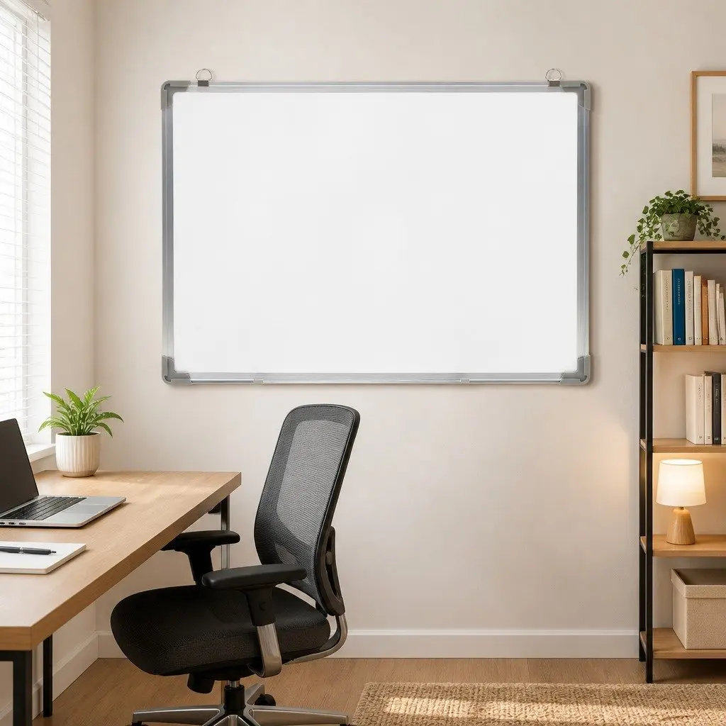 Magnetic Whiteboard 90x60cm Wall-Mounted Lacquer-Coated Steel Surface