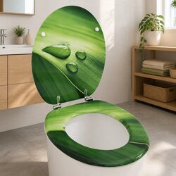 Enhance Your Bathroom with a Green Water Drop Toilet Seat
