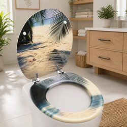 Multicolour Beach Design Toilet Seat for Your Bathroom