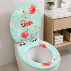 Enhance Your Bathroom with a Multicolour Flamingo Toilet Seat