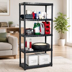Enhance Your Space with a 5-Tier Black Storage Shelf