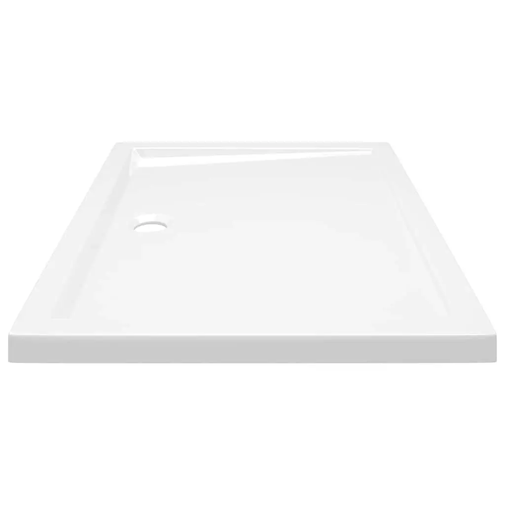 Rectangular Shower Base Tray 70x90 cm Low Threshold White Durable Scratch and Stain Resistant Surface