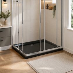 Sleek Black Shower Base Tray 80x100cm for Your Bathroom