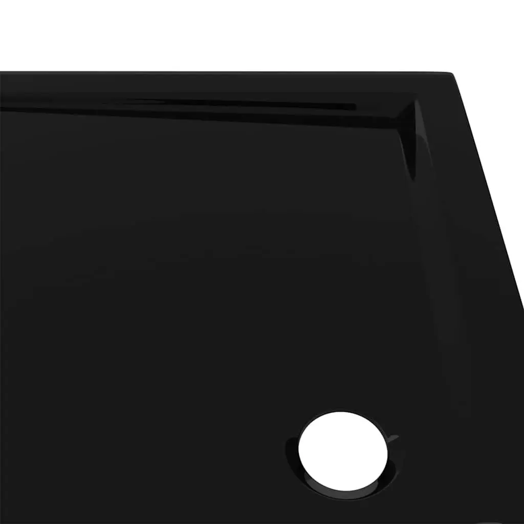 Rectangular Shower Base Tray 80x100cm Low Threshold Black
