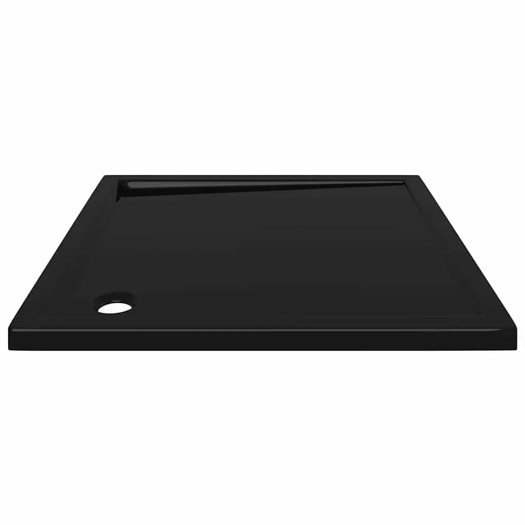 Square Shower Base Tray 90x90 cm Black ABS Low Threshold Modern