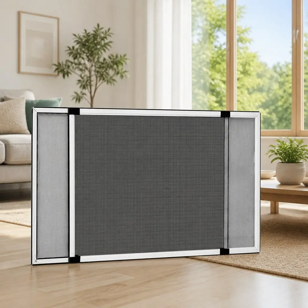 Extendable Insect Screen 100-193cm Adjustable Frame White Aluminium Fibreglass Mesh